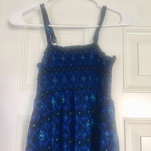 Cherokee Blue Floral Sundress Nap dress Adjustable Straps L